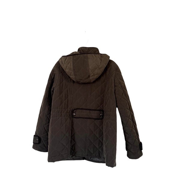 ESPRIT quilted barn jacket with removable hood size L vintage - Picture 12 of 13